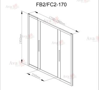 Душевая дверь в нишу AvaCan FB2 170-190 MT чёрный