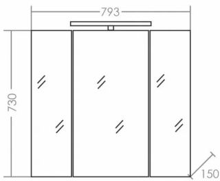 Зеркальный шкаф с подсветкой СанТа Стандарт 113011 80см белый