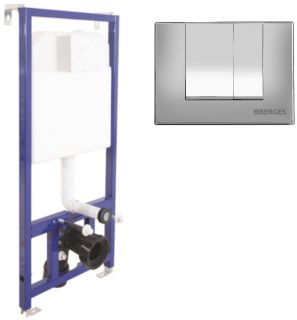 Инсталляция для унитаза Berges Novum S3 с кнопкой хром глянец 040243