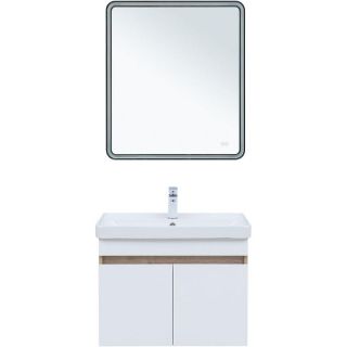 Тумба под раковину Aquanet Оптима 344800 70 см дуб светлый/белый сатин