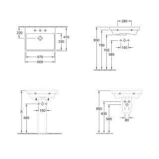 Раковина Villeroy  Boch Avento 41586001 60 см