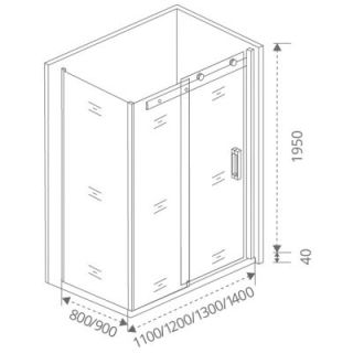 Боковая часть Good Door Galaxy SP-80 -C-CH стекло прозрачное