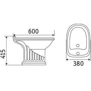 Биде CeramaLux Lux Classic  J-816 напольное белое