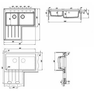 Кухонная мойка Florentina Адрия серый шёлк
