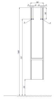 Шкаф Акватон Капри левосторонний бетон пайн 1A230503KPDAL