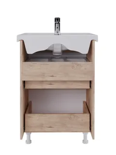 Тумба под раковину напольная Vigo Wave 358 60 см поставляется в разобранном виде дуб золотой