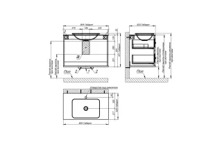 Тумба с раковиной Astra-Form Классик 4631177715792 90 см голубой матовый