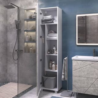 Пенал напольный Vigo Geometry 243 поставляется в разобранном виде бетон