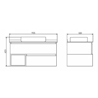 Тумба с раковиной Comforty Прага 00-00014425 90.5 см Дуб белый