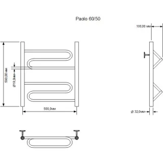Полотенцесушитель водяной Aquanet Paolo 266732 60x50 см хром