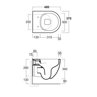 Унитаз Simas Vignoni VI28 bianco matt подвесной Белый без сиденья