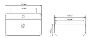 Раковина накладная Aquanet Soul-2 211283 50 см белый