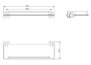 Полка стеклянная Melana MLN-862004P хром