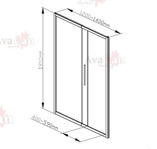 Душевая дверь в нишу AvaCan FB 120-140 чёрный