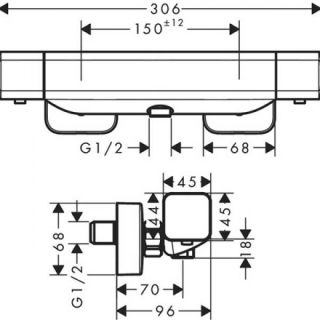 СМЕСИТЕЛЬ HANSGROHE Ecostat E 15773000 ДЛЯ ДУША С ТЕРМОСТАТОМ