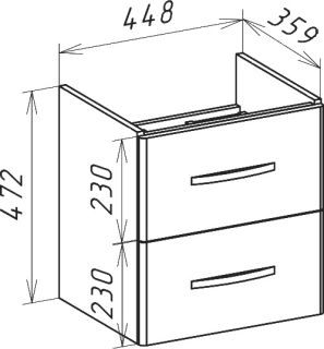 Тумба под раковину Bellezza Рокко 50см красный 00000010144