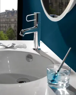 Смеситель для раковины Jacob Delafon Odeon Rive Gauche E21028-00-CP хром ручка белая