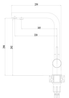 Смеситель Granula для кухни GR-2305 черный