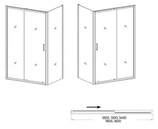 Душевой уголок Orange E23-13090TCR без поддона 130х90, стекло прозрачное