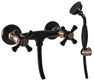 Смеситель для душа Rav Slezak Morava Retro MK380.5/1CMAT черный