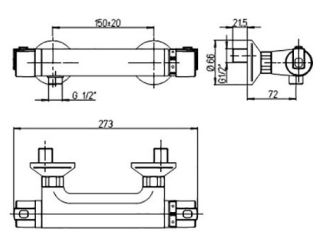 Смеситель для душа Paini Arena 92CR511TH с термостатом хром