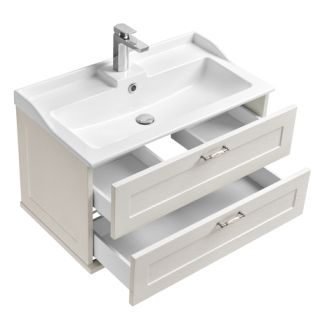 Тумба под раковину Акватон Леон 80см дуб белый 1A186301LBPS0