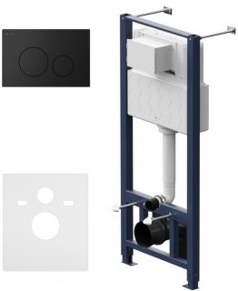 Инсталляция для подвесного унитаза Am.Pm Pro L с пневматической клавишей чёрный матовый I012704.9038