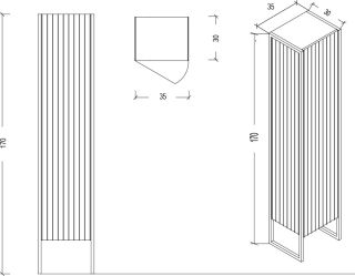 Пенал Armadi Art Monaco 170см чёрный/хром 868-BCR