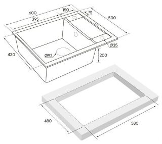 Мойка кухонная Paulmark Flugen PM216050-WH белый