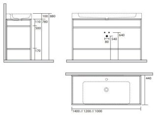 Консоль под раковину Kerasan Cento 924431 100 см