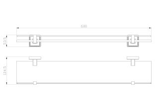 Стеклянная полка для ванной Wonzon & Woghand Roma WW-7227 бронза