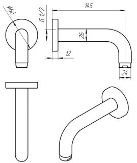 Излив для ванны Paini Cox 78CR430 хром