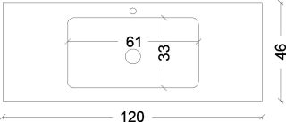 Раковина Armadi Art Vallessi 120см керамика антрацит глянец 838-120-B