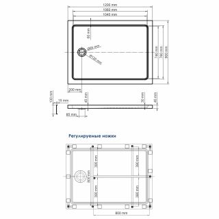 Душевой поддон Wasserkraft Amper 29T07U 120x90