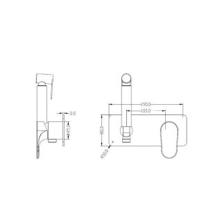 Гигиенический душ со смесителем Boheme Spectre 457-MG золото матовое