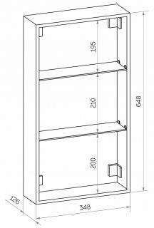 Зеркало-шкаф с подсветкой Art&Max Techno левый 35см белый AM-Tec-350-650-1D-L-DS-F
