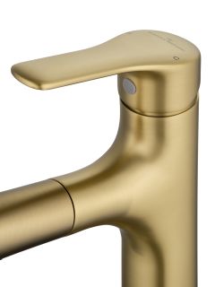 Смеситель для раковины Wonzon & Woghand WW-AE4151-BG с выдвижным изливом брашированное золото