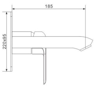 Встраиваемый смеситель для раковины Rose R2141F белый/хром
