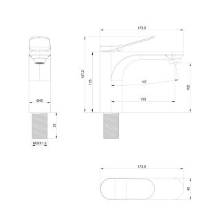 Смеситель для раковины Wonzon & Woghand WW-A40482-MW белый матовый