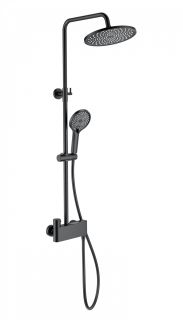 Душевая стойка Wonzon & Woghand Muse Corno WW-B3110-MB с термостатом чёрный матовый