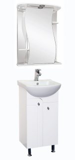 Зеркальный шкаф с подсветкой Misty Лиана 55см правый белый