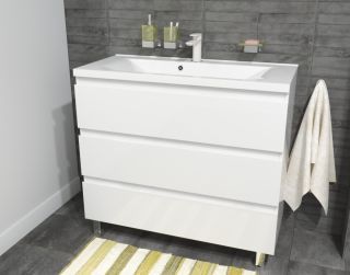 Напольная тумба под раковину Эстет Bali New ФР-00009970 100см три ящика белый