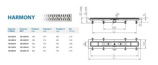 Душевой лоток Alpen Harmony CH-750H глянец с решеткой и опорами