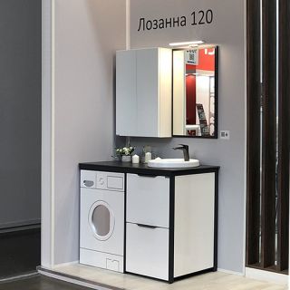 Тумба COMFORTY Лозанна 120 00-00014813, с графитовой столешницей с раковиной Art Inside