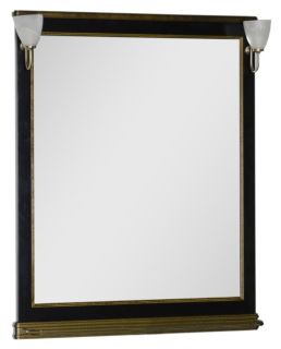 Зеркало Aquanet Валенса 180043 90 см чёрный краколет/золото