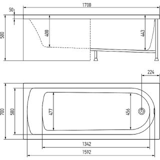 Акриловая ванна Timo Mika MIKA1770 170x70 см