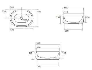 Раковина Kerasan F10 460530 белая 56 см