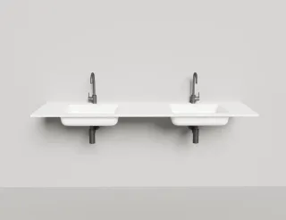 Подвесная раковина двойная Salini Onda S-Stone 1402202M 180см белый матовый