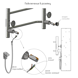 Электрический полотенцесушитель Тругор Пэк 20кв 80x50см хром Пэк20кв/8050