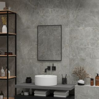 Зеркало с подсветкой Continent Amer ЗЛП1525 с бесконтактным сенсором 50x70см чёрный